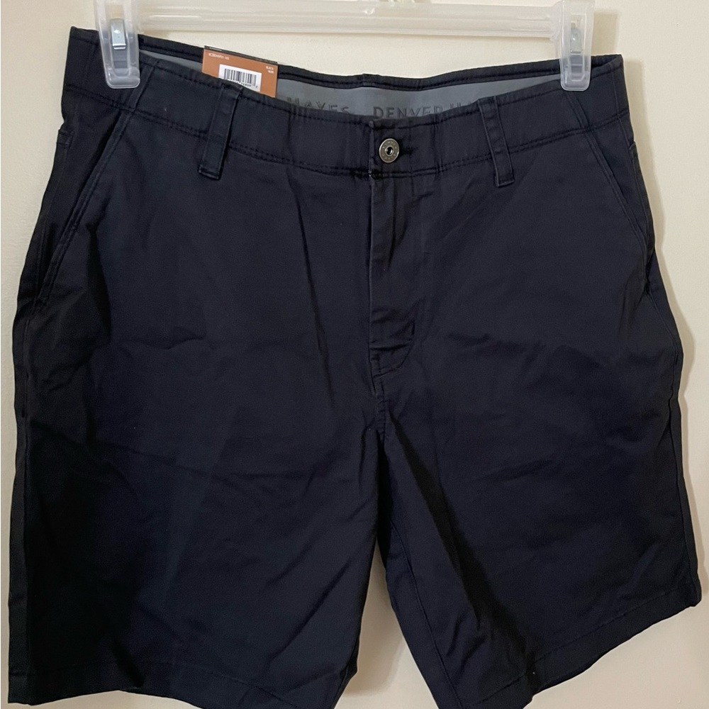 Sz 32 chino Denver Hayes Men's 8 Inch Linen Stretch Short Men's black Shorts - Picture 11 of 15